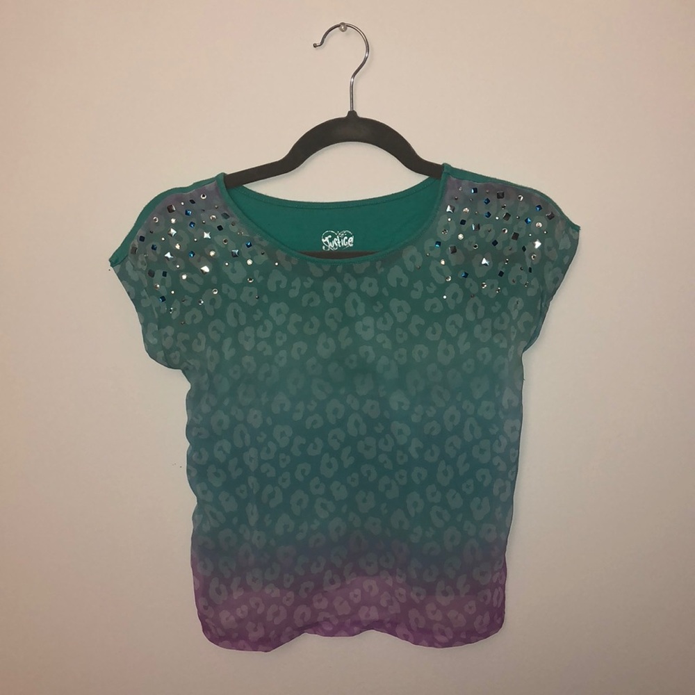 Justice Cheetah Blouse